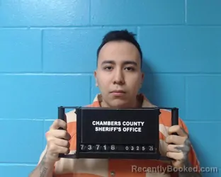 Mugshot of Javier Acosta booked in Chambers County, Texas on March 25, 2026