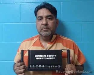 Mugshot of Santiago Desantiago-Hernandez booked in Chambers County, Texas on March 25, 2026
