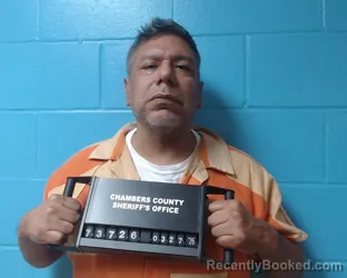 Mugshot of Christopher Cortez booked in Chambers County, Texas on March 27, 2026