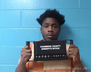 Mugshot of Tyren Deon Scott booked in Chambers County, Texas on March 27, 2026