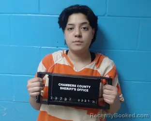 Mugshot of Kylie Dominique Savoy booked in Chambers County, Texas on March 31, 2026