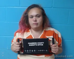 Mugshot of Marlyna Renee Allison booked in Chambers County, Texas on March 31, 2026