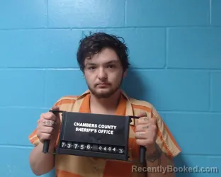 Mugshot of Skylar Chase Revia booked in Chambers County, Texas on April 4, 2026