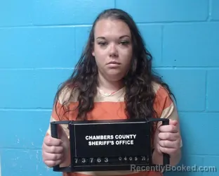 Mugshot of Emily Briann Folsom booked in Chambers County, Texas on April 5, 2026