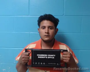 Mugshot of Meykel Contreras booked in Chambers County, Texas on April 5, 2026