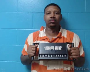 Mugshot of Tavares Cortez Taylor booked in Chambers County, Texas on April 8, 2026