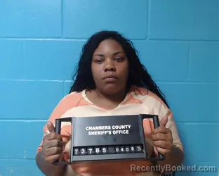 Mugshot of Shatarra Mesha Rogers booked in Chambers County, Texas on April 8, 2026