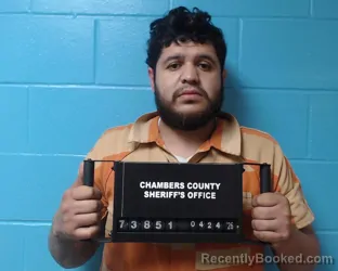 Mugshot of Alejandro Escuadra booked in Chambers County, Texas on April 24, 2026