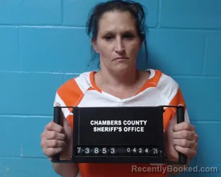 Mugshot of Tiffany Michell Ellis booked in Chambers County, Texas on April 24, 2026