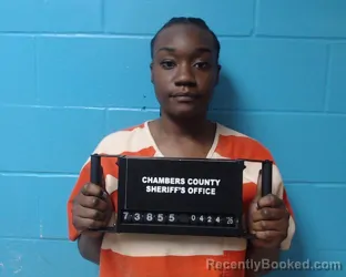 Mugshot of Chanice Unchelle Boudreaux booked in Chambers County, Texas on April 24, 2026