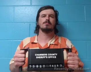 Mugshot of Brennan Beckett booked in Chambers County, Texas on April 25, 2026