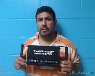 Mugshot of Ramiro Najera Castillo booked in Chambers County, Texas on May 7, 2026