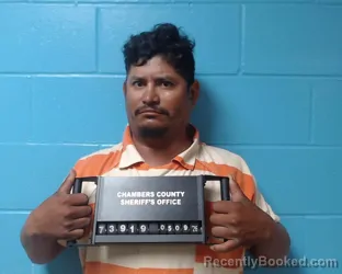 Mugshot of Rolando Calderon booked in Chambers County, Texas on May 9, 2026