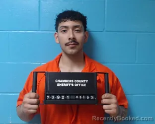 Mugshot of Yeudiel Gilberto Deleon booked in Chambers County, Texas on May 11, 2026