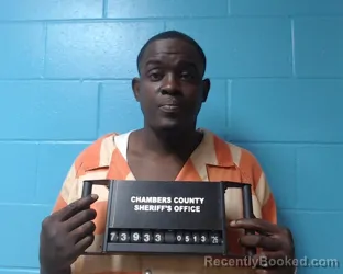 Mugshot of Justin Marquise Anders booked in Chambers County, Texas on May 13, 2026