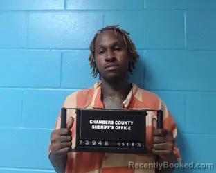Mugshot of Quardarius Lamarz Jones booked in Chambers County, Texas on May 18, 2026