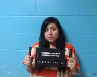 Mugshot of Arianna Marie Caballero booked in Chambers County, Texas on May 21, 2026