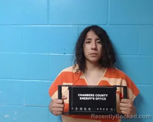 Mugshot of Karla Sanchez booked in Chambers County, Texas on May 22, 2026