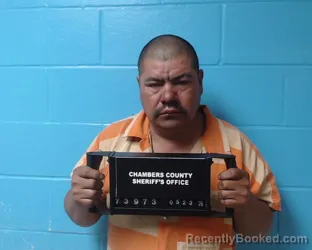 Mugshot of Juan Valencia Linares booked in Chambers County, Texas on May 23, 2026