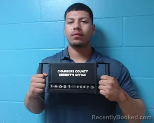 Mugshot of Victor Alfonso Castaneda booked in Chambers County, Texas on May 27, 2026