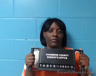 Mugshot of Matia Amilia Daniels booked in Chambers County, Texas on June 1, 2026