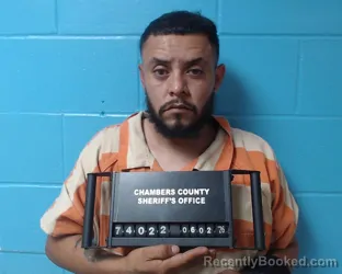 Mugshot of Marco Antonio CuellarMorales booked in Chambers County, Texas on June 2, 2026
