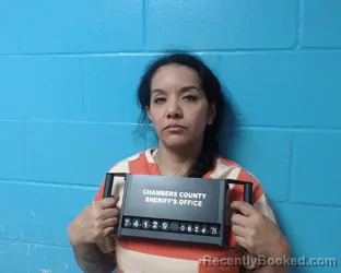 Mugshot of Celia Luna booked in Chambers County, Texas on June 24, 2026
