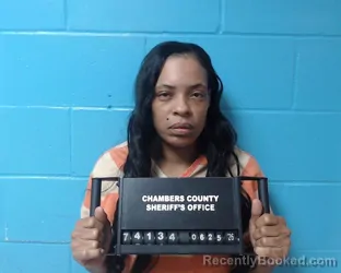 Mugshot of Angela Maria Stallworth booked in Chambers County, Texas on June 25, 2026