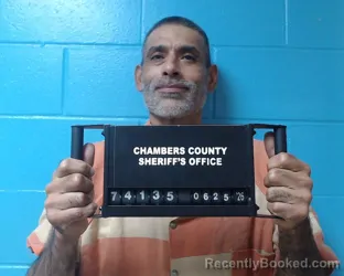 Mugshot of Jose Lucio Urbina booked in Chambers County, Texas on June 25, 2026
