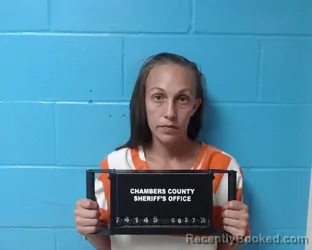 Mugshot of Rhea Dawn Ratley booked in Chambers County, Texas on June 27, 2026