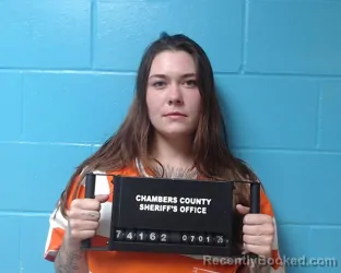 Mugshot of Kaley B Satterwhite booked in Chambers County, Texas on July 1, 2026