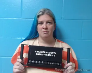 Mugshot of Dawn Laura Hall booked in Chambers County, Texas on July 1, 2026