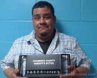 Mugshot of Rodolfo Daniel Zepeda booked in Chambers County, Texas on July 2, 2026
