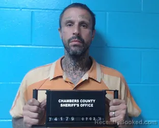 Mugshot of Brandon Lee Swift booked in Chambers County, Texas on July 3, 2026