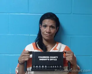 Mugshot of Monica San Juanita Morris booked in Chambers County, Texas on July 7, 2026