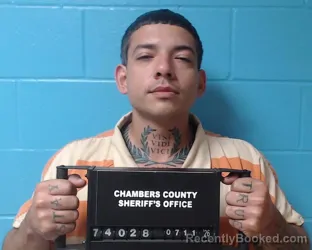 Mugshot of Johnathan Robert Zuniga booked in Chambers County, Texas on July 11, 2026