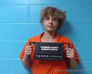 Mugshot of Jonah Adrian Kleinhenz booked in Chambers County, Texas on July 18, 2026