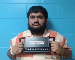 Mugshot of Esiquo Ramirez booked in Chambers County, Texas on July 24, 2026