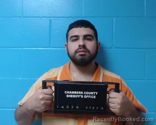 Mugshot of Artemio Johnathan Ramon booked in Chambers County, Texas on July 27, 2026
