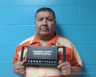 Mugshot of Felipe Gutierrez Cantu booked in Chambers County, Texas on July 30, 2026