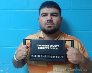 Mugshot of Dauny Mejia booked in Chambers County, Texas on August 4, 2026