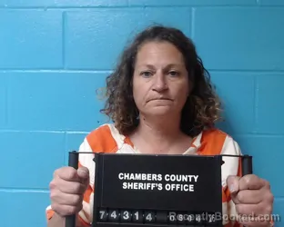 Mugshot of Kara Ann Bagent booked in Chambers County, Texas on August 4, 2026