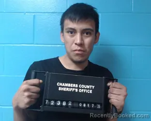Mugshot of Julio Cesar Gamez booked in Chambers County, Texas on August 17, 2026
