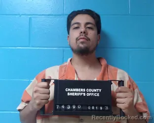 Mugshot of Herbert Joseph Figueroa booked in Chambers County, Texas on August 19, 2026