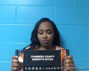 Mugshot of Erikka Ashlli Kelly booked in Chambers County, Texas on August 20, 2026