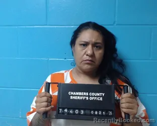 Mugshot of Esmeralda Perez booked in Chambers County, Texas on August 21, 2026