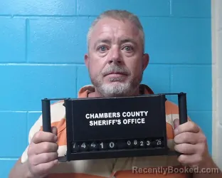 Mugshot of James Robert Greeson booked in Chambers County, Texas on August 23, 2026