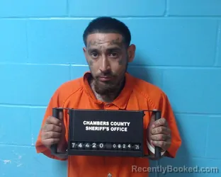 Mugshot of Abel Villarreal booked in Chambers County, Texas on August 24, 2026