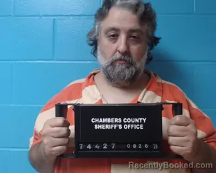 Mugshot of David Harrison booked in Chambers County, Texas on August 26, 2026