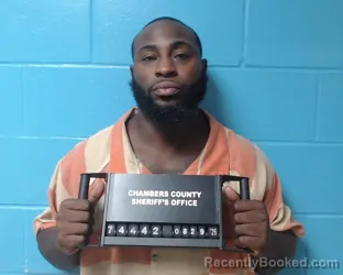 Mugshot of Nigel Dominique Chandler booked in Chambers County, Texas on August 29, 2026